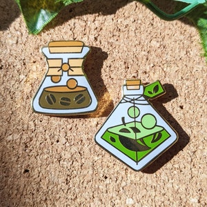 Coffee & Tea Vitality Potion Cute Kawaii Enamel Pin - Cute Gifts for Coffee Lovers and Tea Lovers