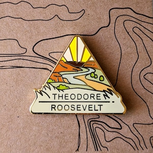 Theodore Roosevelt National Park Hard Enamel Pin | National Park Lapel Pin Collection - Accessories Gift for Outdoorsy & Nature Hiking Lover
