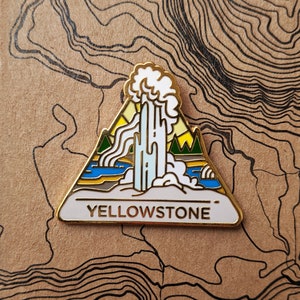 Yellowstone National Park Hard Enamel Pin | National Park Lapel Pin Collection - Accessories Gift for Outdoorsy and Nature Hiking Lovers