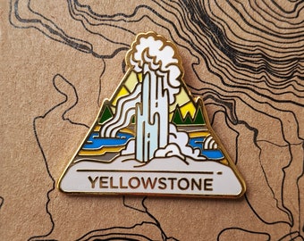 Yellowstone National Park Hard Enamel Pin | National Park Lapel Pin Collection - Accessories Gift for Outdoorsy and Nature Hiking Lovers