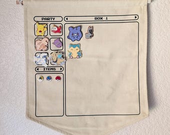 Storage Box Enamel Pin Display Canvas Banner