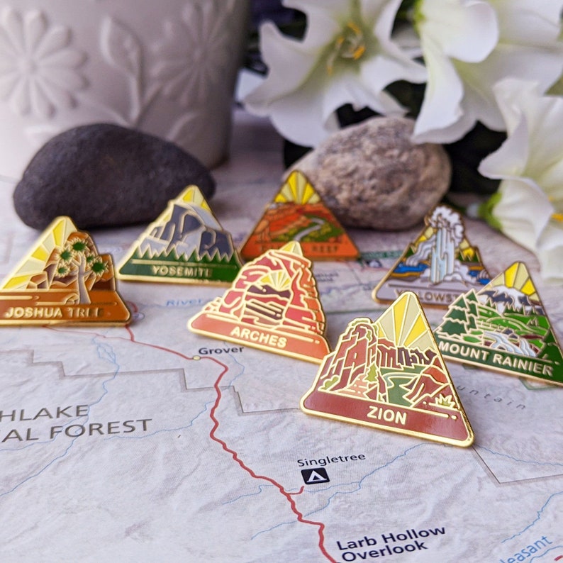 National Park Enamel Pin Sets National Park Lapel Pin Collection Accessories Gift for Outdoorsy and Nature Hiking Lovers image 6