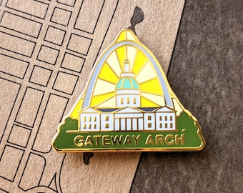 Gateway Arch National Park Hard Enamel Pin | National Park Lapel Pin Collection - Accessories Gift for Outdoorsy and Nature Hiking Lovers