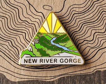 New River Gorge National Park Hard Enamel Pin | National Park Lapel Pin Collection-Accessories Gift for Outdoorsy and Nature Hiking Lovers