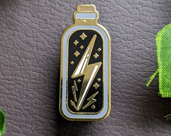 Lightning in a Bottle Creative Spark Cute Enamel Pin - Gift for Creatives and Artists