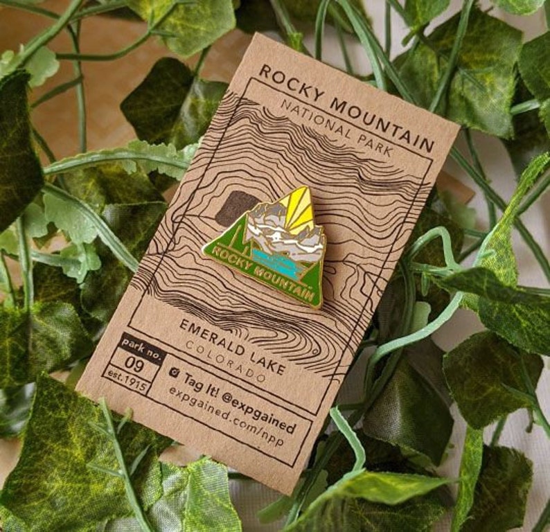 Accessories Gift for Outdoorsy and Nature Hiking Lovers Rocky Mountain National Park Hard Enamel Pin National Park Lapel Pin Collection