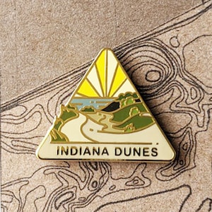 Indiana Dunes National Park Hard Enamel Pin | National Park Lapel Pin Collection - Accessories Gift for Outdoorsy and Nature Hiking Lovers