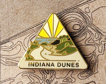 Indiana Dunes National Park Hard Enamel Pin | National Park Lapel Pin Collection - Accessories Gift for Outdoorsy and Nature Hiking Lovers