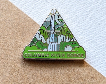 Columbia River Gorge Hard Enamel Pin | National Park Lapel Pin Collection - Accessories Gift for Outdoorsy and Nature Hiking Lovers