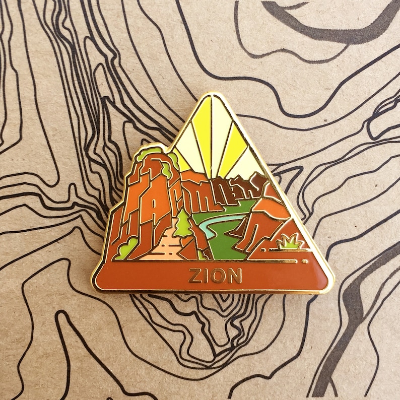 Zion National Park Hard Enamel Pin National Park Lapel Pin Etsy