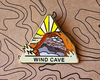 Wind Cave National Park Hard Enamel Pin | National Park Lapel Pin Collection - Accessories Gift for Outdoorsy and Nature Hiking Lovers