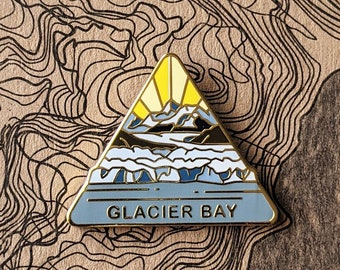 Glacier Bay National Park Hard Enamel Pin | National Park Lapel Pin Collection - Accessories Gift for Outdoorsy and Nature Hiking Lovers