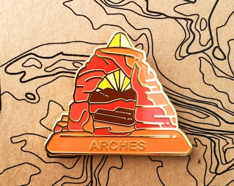 Arches National Park Hard Enamel Pin | National Park Lapel Pin Collection - Accessories Gift for Outdoorsy and Nature Hiking Lovers