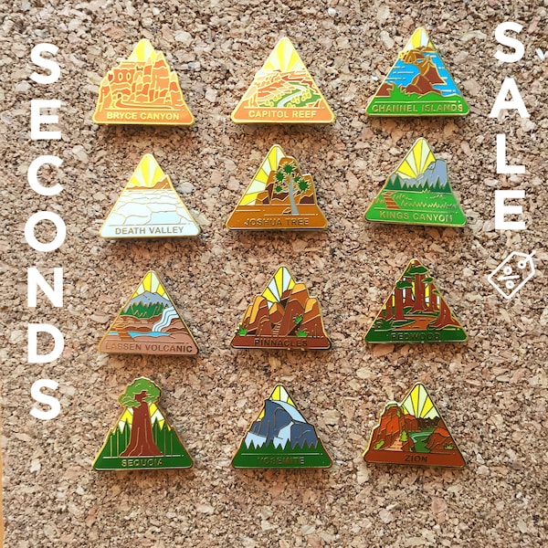 SECONDS SALE National Park Enamel Pins | National Park Lapel Pin Collection - Accessories Gift for Outdoorsy and Nature Hiking Lovers