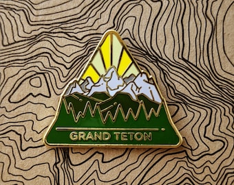 Grand Teton National Park Hard Enamel Pin | National Park Lapel Pin Collection - Accessories Gift for Outdoorsy and Nature Hiking Lovers