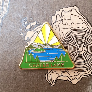 Crater Lake National Park Hard Enamel Pin | National Park Lapel Pin Collection - Accessories Gift for Outdoorsy and Nature Hiking Lovers