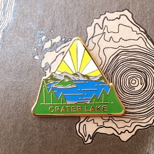 Crater Lake National Park Hard Enamel Pin | National Park Lapel Pin Collection - Accessories Gift for Outdoorsy and Nature Hiking Lovers