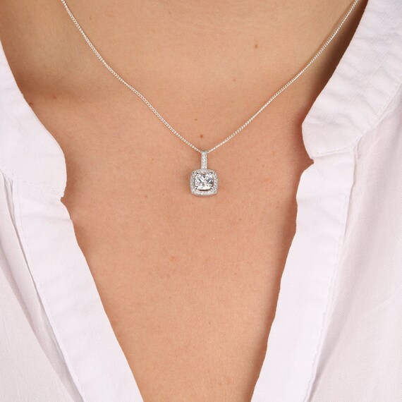 Elizabeth Sterling Silver Square Halo 