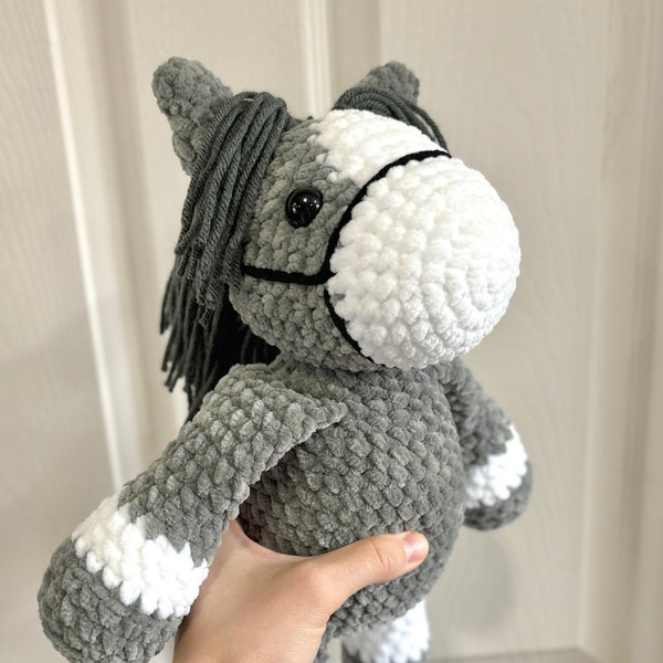 CUSTOM Color Soft Crochet Plushie Stuffed Horse Amigurumi Crochet Horse Gift Idea