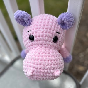 Hippo Custom Colored Soft Crochet Plushie Stuffed Hippo Amigurumi|Crochet Hippo Gift Idea