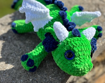 Handmade Crochet Dragon Plush • Custom Amigurumi, Nursery Decor