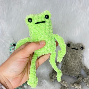 CUSTOM Color Soft Crochet Plushie Stuffed Leggy Frog Amigurumi Crochet Frog Gift Idea