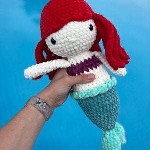 CUSTOM Color Soft Crochet Plushie Stuffed Mermaid Amigurumi Crochet Mermaid Gift Idea