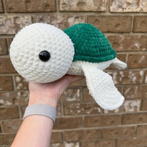 Crochet Sea Turtle Plushie | Soft Green Amigurumi Stuffed Animal