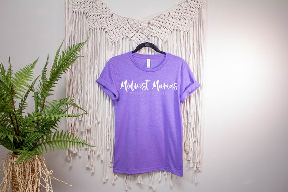 Bella Canvas 3001 Cvc Heather Team Purple Boho T Shirt Mockup Etsy