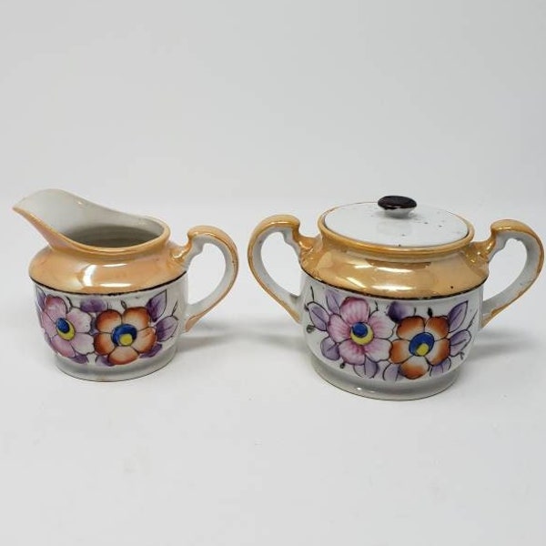 Vintage Trico Lusterware Sugar and Creamer