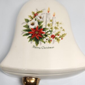 Vintage MCM Christmas Bell Trinket or Candy Dish with Lid