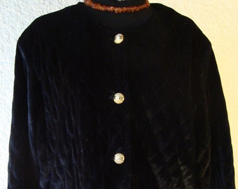 Vintage jacket, 70s/80s, quilted velvet