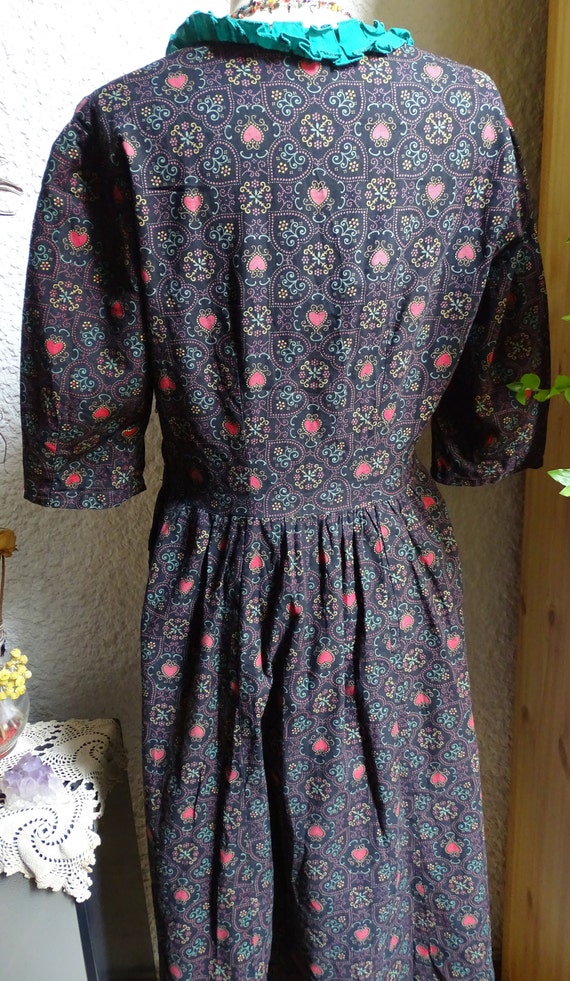 Gorgeous meadow dress with vintage hearts, 60s/70… - image 4