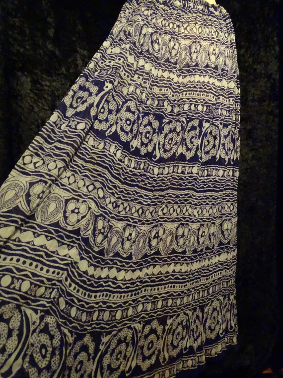 Vintage purple and white cotton gauze skirt, 70s.… - image 7