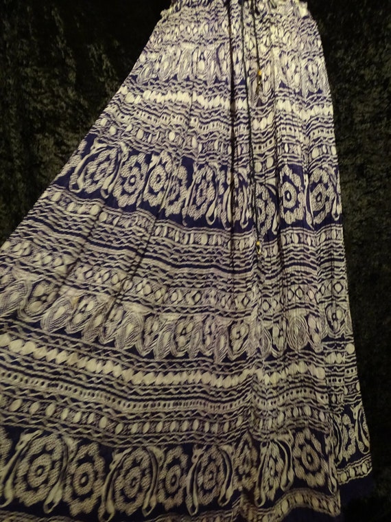 Vintage purple and white cotton gauze skirt, 70s.… - image 1