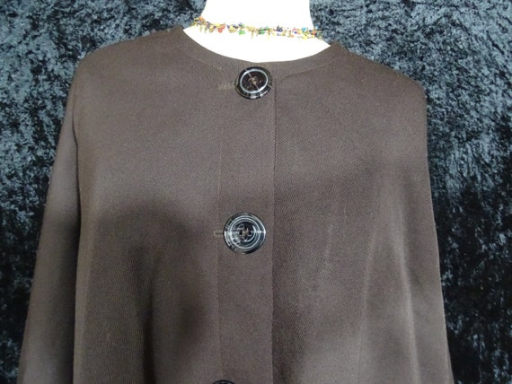 Vintage brown cape, long sleeves, 60s/70s. - image 4