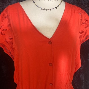 Vintage orange long dress, Cyrillus Paris, 2000s.