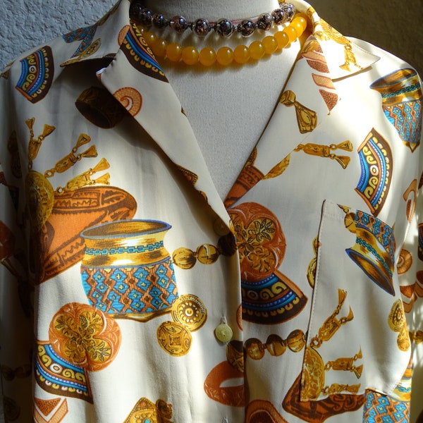 Vintage PierBé shirt, jewelry patterns, 80s/90s
