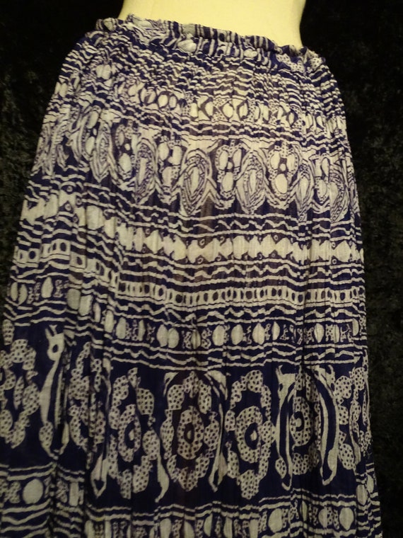 Vintage purple and white cotton gauze skirt, 70s.… - image 8