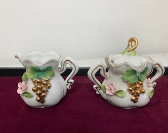 Crema y azucarero vintage de Japón