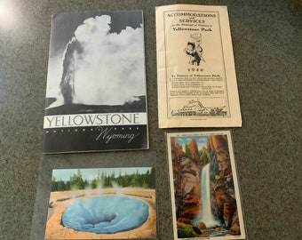 Colección de recuerdos del Parque Nacional Yellowstone de la década de 1940