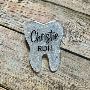 NEW Tooth Shape Name Tag - Dental Tooth Name Tag - Custom Name Tag - Magnetic or Badge Reel