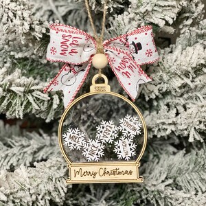 Personalized Snow Globe Shaker Family Ornament | 1-13 Personalized Snowflakes/Characters | 2023 Shaker Ornament | Snow Globe Ornament