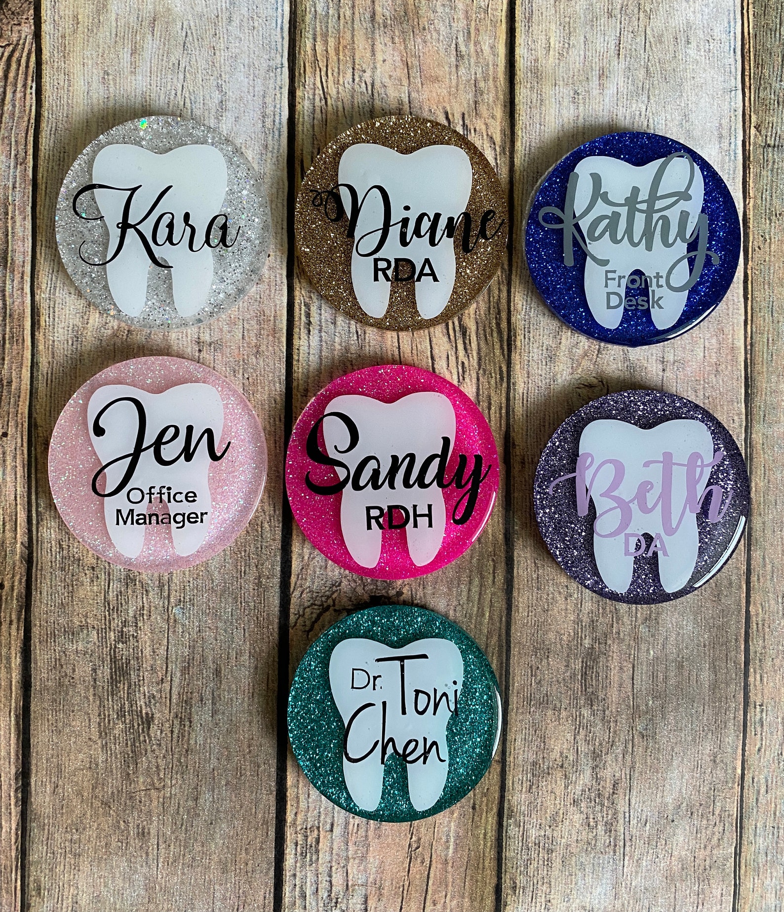 Tooth Name Tag Dental Custom Name Tags Name Tags Etsy