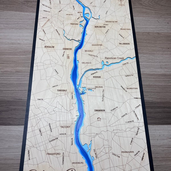 Delaware River Map Etsy