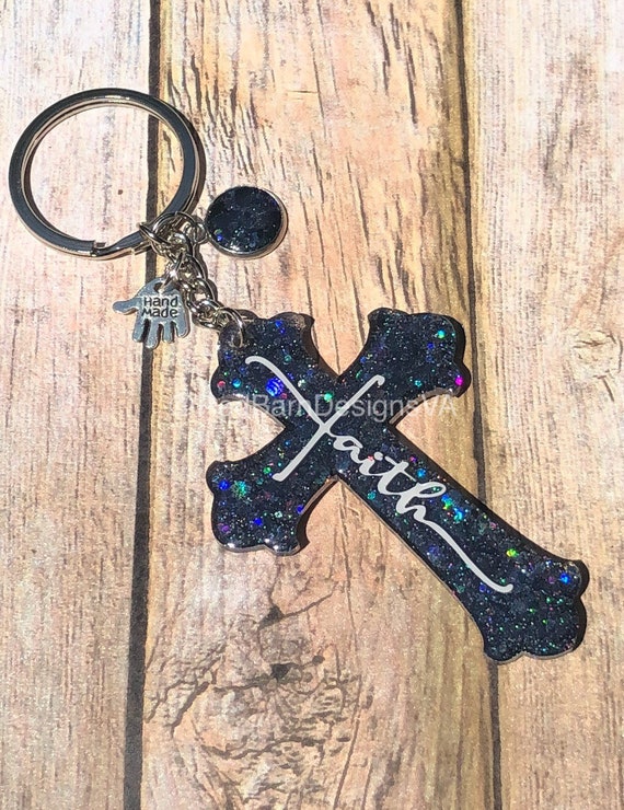 Personalized cross shop keychain