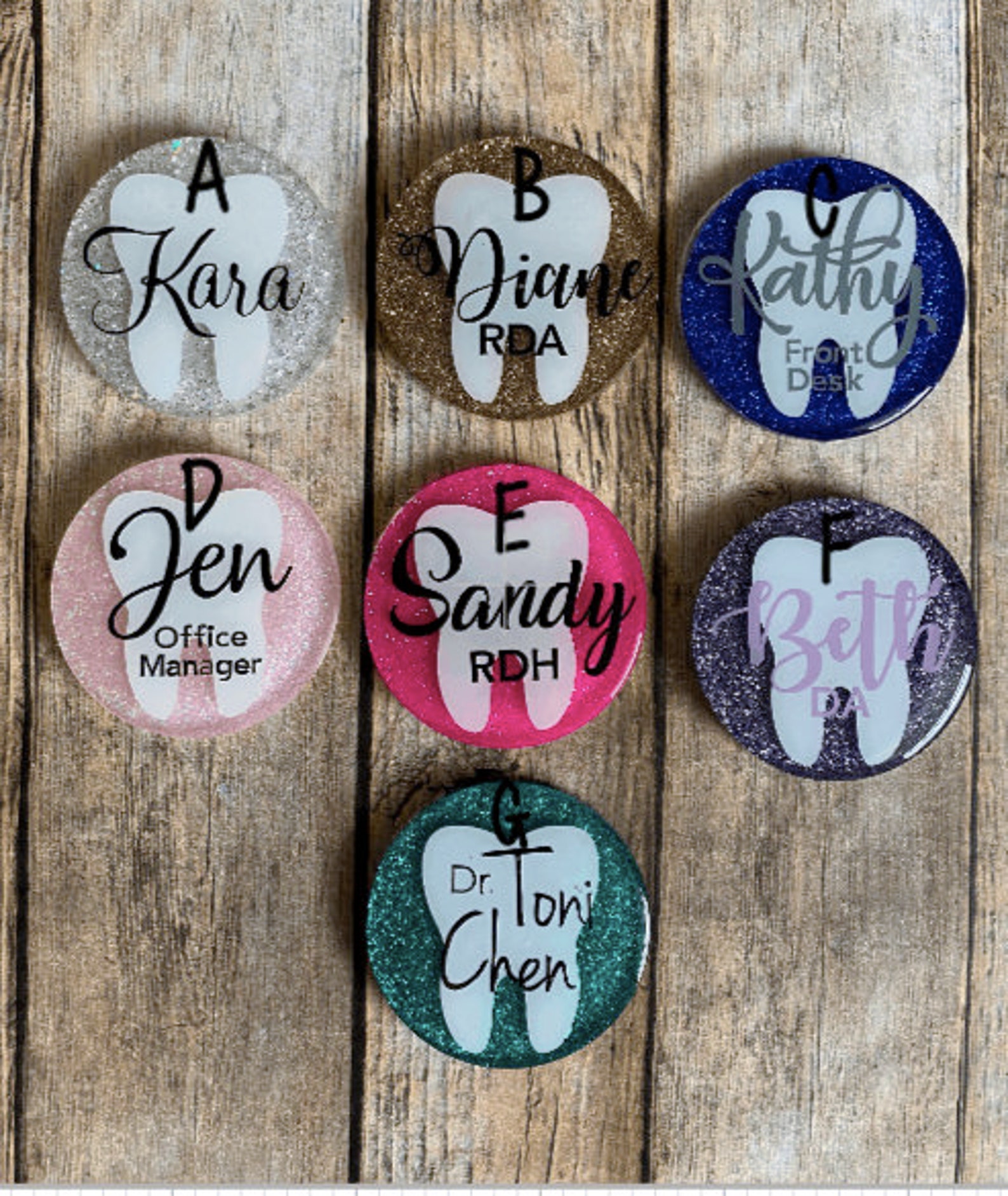 Tooth Name Tag Dental Custom Name Tags Name Tags Etsy