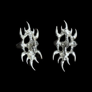 Brutalist Gothic Liquid Metal Ring | Handmade Spikey Solder Ring ...