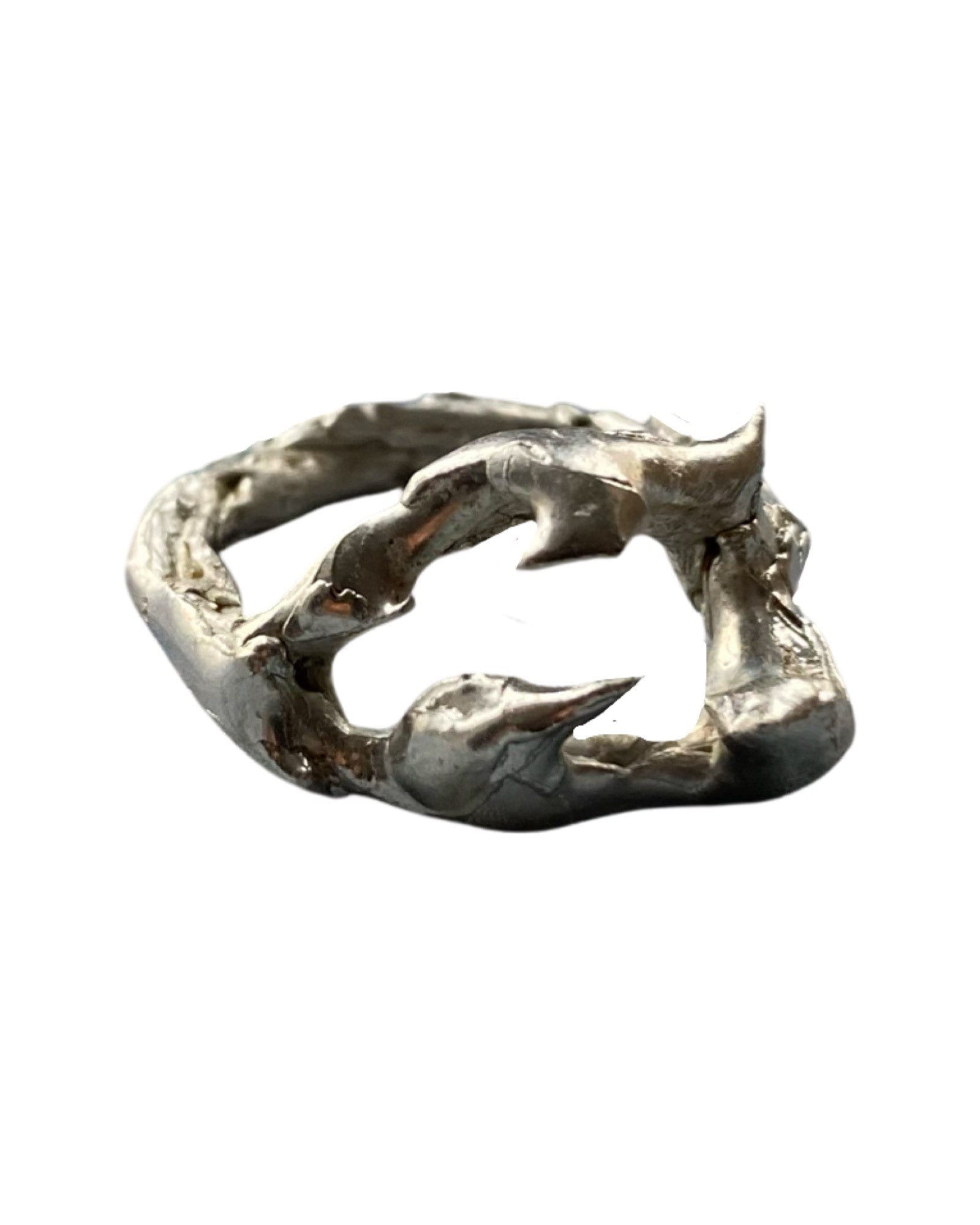 Handmade Gothic Spiky Ring | Liquid Metal Horn Ring | Abstract Statment ring | Gothic Brutalist Alt Goblincore Fairycore Ring Softgoth