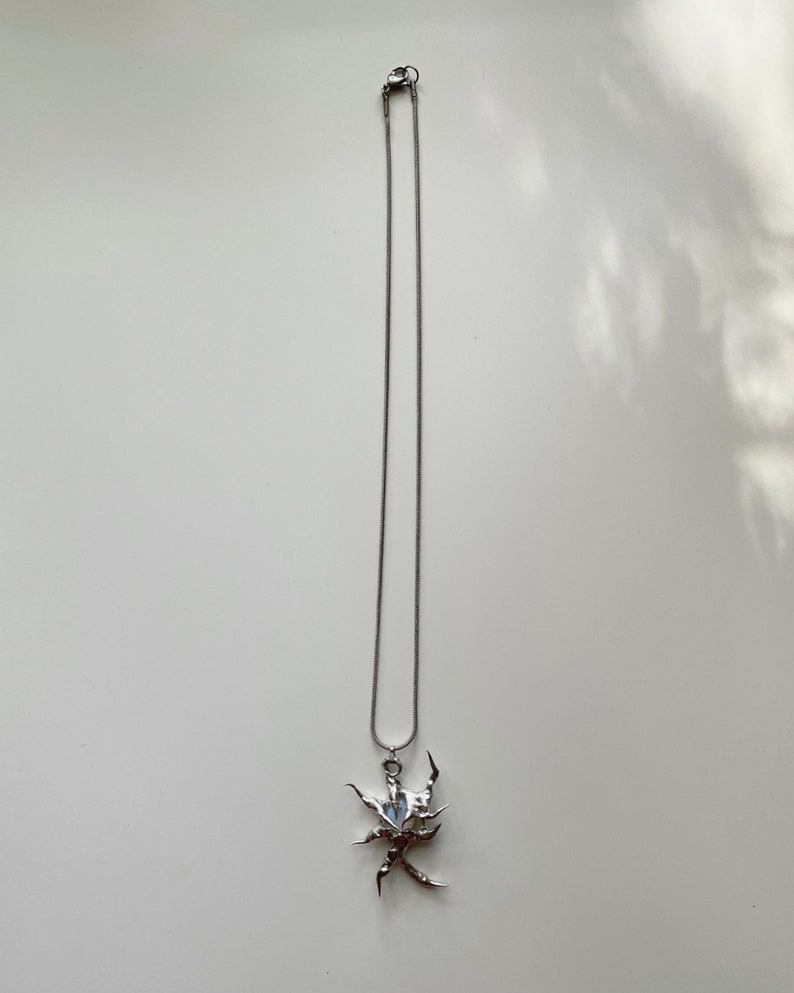 Handmade Metal Spiky Star Pendant Vintage Moonstone Thorn Etsy